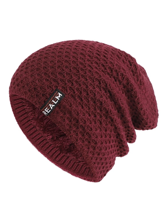 Men Accessories Winter Hats For Men Women Soft Warm Knit Hat Ski Stocking Cuffed Cap Men'S (Red,One Size)