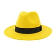 thumbnail image 1 of MANHUJI Men & Women Vintage Wide Hat With Belt Buckle Adjustable Outbacks Hats (Yellow,One Size), 1 of 1