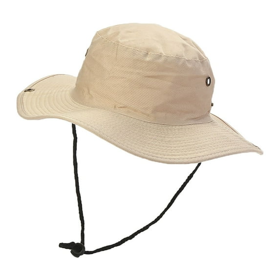 MANHUJI Mens Beach Hat Wide Brim Hiking Fishing Bucket Hats Cotton Sun For Men Women Outdoor Activities Sun Hat Men (Khaki,One Size)
