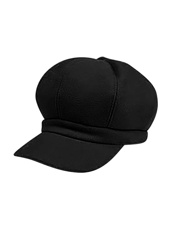 Mens Caps Ladies Hat Autumn And Winter Warm Fashion Wool Beret Painter Dome Trend Hat Hats (Black,One Size)