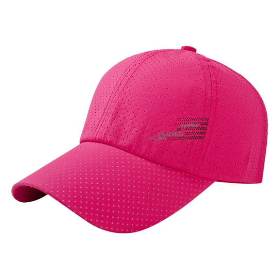 MANHUJI Mesh Baseball Cap Women Men Breathable Quick Dry Sports Running Trucker Hat Unisex Fashion Adjustable Dad Hat Baseball Hats (Hot Pink,One Size)