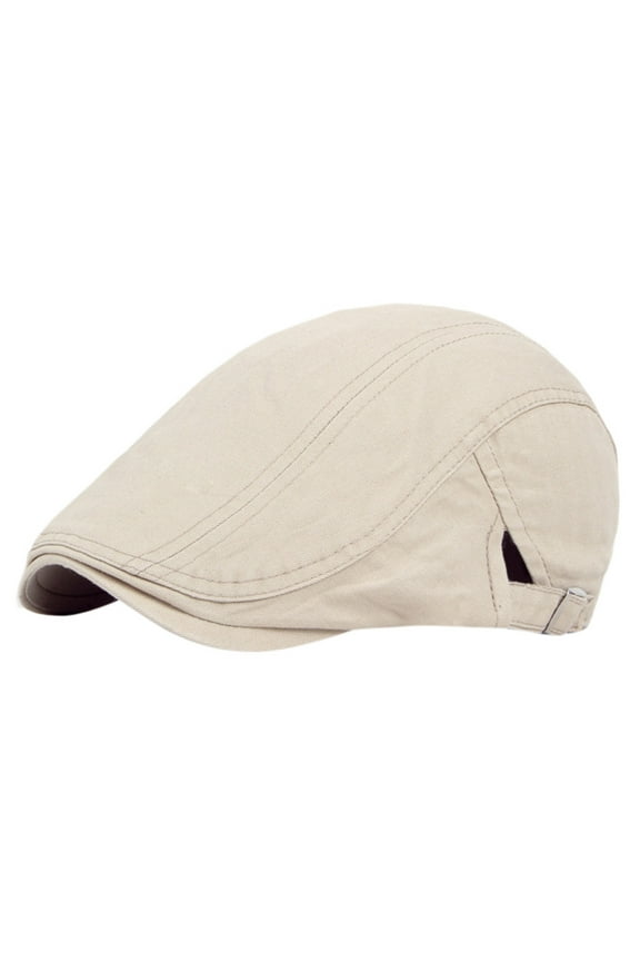 Newsboy Cap Unisex Fashion Cotton Newsboy Cap Soft Fit Cabbie Hat Casual & Dress Style Mens Flat Cap (Beige,One Size)