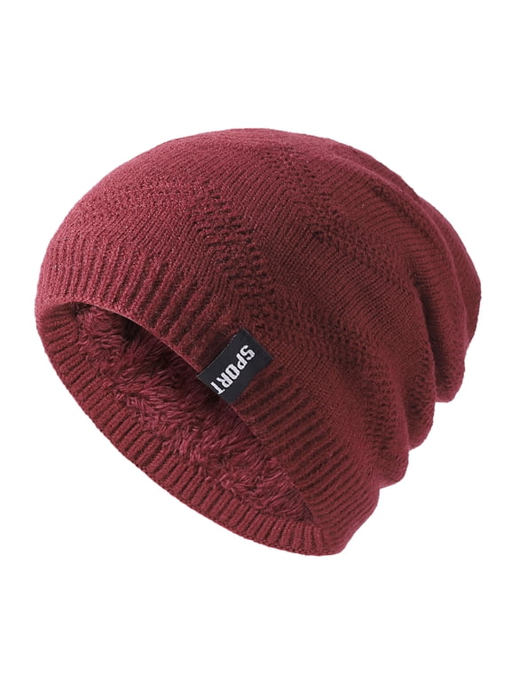 Night Cap Men Winter Hats Outdoor Solid Color Knitted Cotton Hat Sunscreen Running Sports Warm Knitted Hat Dreadlock Cap (C,One Size)