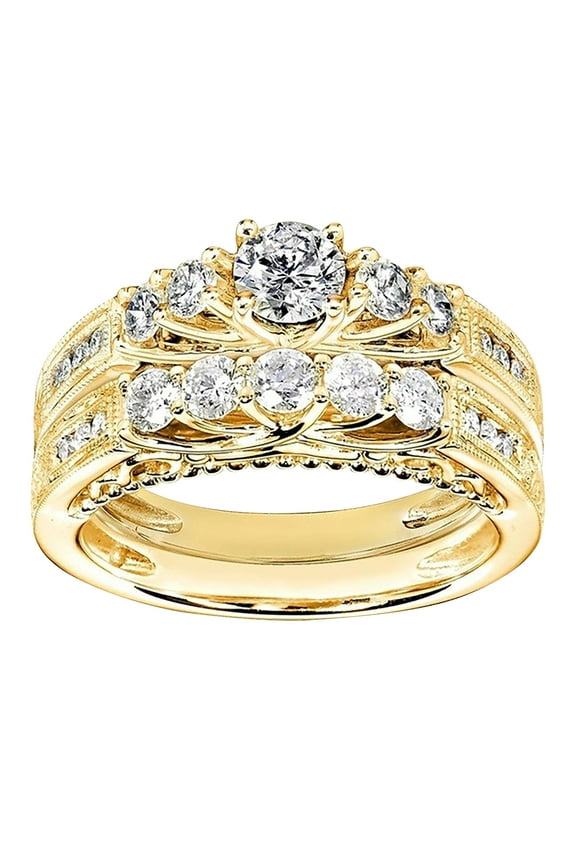 Ring for Women Couple's Ring with Diamonds for Women Fashion Jewelry Popular Accessories Chunky Gold Rings Stainless Steel Rings for Women Ring for Women(Gold,6)