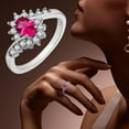 thumbnail image 1 of MANHUJI Ring for Women Women's Rings Silver Rhinestone Rings Women's Rings Shiny Rings for Womens and Mens Chunky Gold Rings Gold Band Ring Woman Ring for Women(Red,6), 1 of 3