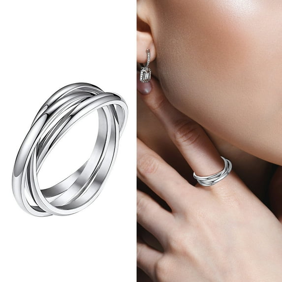 MANHUJI Rings for Women Rings for Women Stacking Rings Halloween Costumes for Women Gold Rings Couple Rings Gold Rings for Women Wedding Rings for Women Rings for Women(Silver,6)