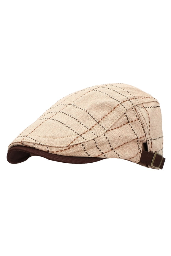 Scally Caps For Men Women Men British Style Hat Simple Peaked Cap Washed Breathable Forward Cap Mens Dress Hats (Khaki,One Size)