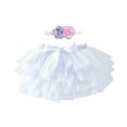 thumbnail image 1 of MANHUJI Skirt for Women Baby Girls Soft Fluffy Tutu Skirt Party Carnival Toddler Girl Mesh Tutu Bowknot Princess Skirt Hairband Summer Skirt Faldas (White,XL), 1 of 3