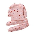 thumbnail image 1 of MANHUJI Sweatpants 2 Piece Outfit Toddler Girls Long Sleeved Cat Print Tops and Pants for 0 To 9 Years Clothes for Kids (orange,120), 1 of 4