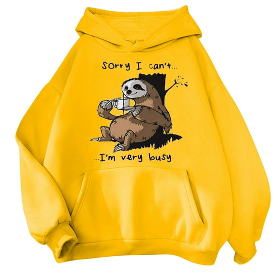 MANHUJI Sweatshirt for Women Womens Cute Sweatshirt Hoodie for Teen Girls Clothes Hoodie Hoodies Y2K Hoodies Sudaderas Para Mujer (Yellow,XL)