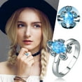 thumbnail image 1 of MANHUJI Trendy Jewelry Blue Sea Turtle Shape Ring Diamond Turtle Rhinestone Ring Elegant Geometry Rhinestone Ring Full Diamond Rings for Women Size 6 10 Women Rings Costume Jewelry for Women (Blue,7), 1 of 6