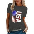 thumbnail image 1 of MANHUJI Tshirts for Women Women Casual Independence Day Flag Print T Shirt Short Sleeve Shirt Loose Blouse Tops Casual Tops for Women Womens Tanks Womens TopsBlack, 1 of 5