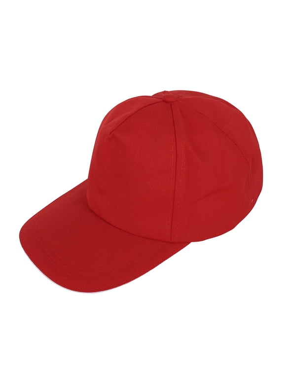 Women Baseball Cap Snapback Hat Hip-Hop Adjustable Rd (Red,One Size)