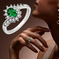 thumbnail image 1 of MANHUJI Womens Rings Women's Rings Silver Rhinestone Rings Women's Rings Shiny Rings for Womens and Mens Cubic Zirconia Ring Wedding Rings Womens Rings(Green,8), 1 of 3