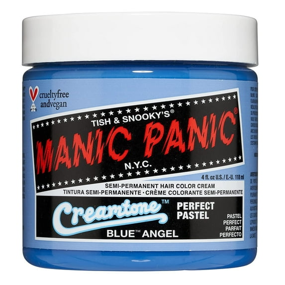 MANIC PANIC Creamtone Blue Angel Semi Permanent Hair Color for Women & Men - Perfect Pastel Light Sky Blue Hair Dye - Lasts 2-4 Weeks - Vegan and Ammonia & Cruelty-Free (4oz)