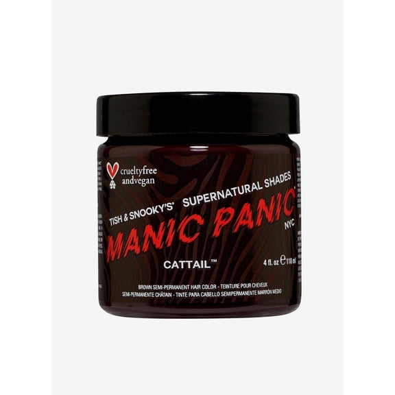MANIC PANIC Cattail Medium Brown Hair Dye - Supernatural - Semi Permanent Mid-toned Chocolate Brown Hair Color For Women And Men - Vegan, PPD & Ammonia Free (4oz)
