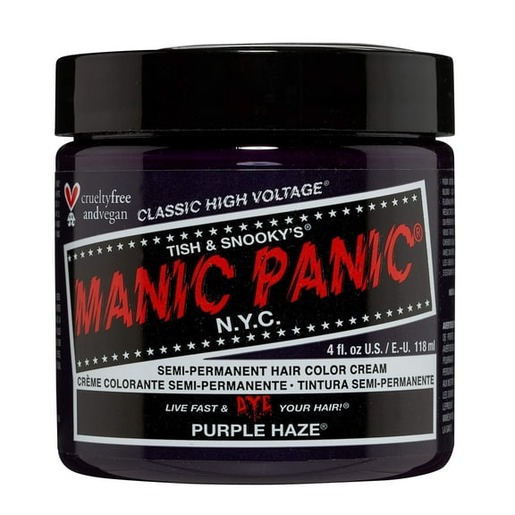 MANIC PANIC Classic Purple Haze Semi Permanent Hair Color - Warm Dark Purple Hair Dye for Women & Men That Lasts 4-6 Weeks - Vegan, Ammonia & Cruelty-Free - Create & Mix Custom Shades (4oz)