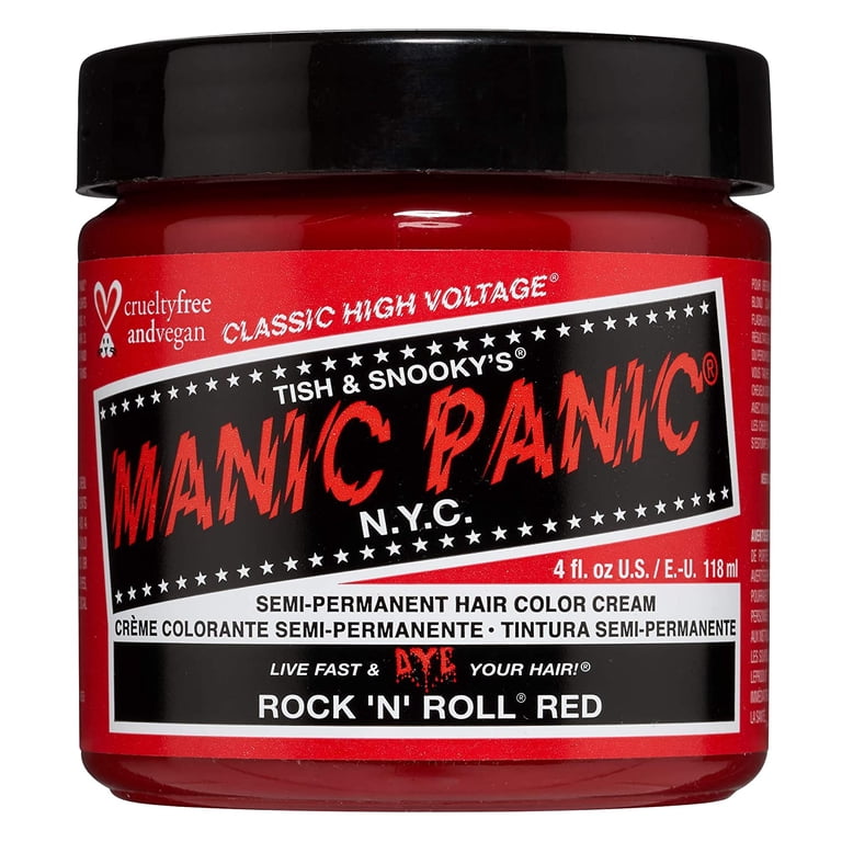 【新品】6個セット　MANIC PANIC Red ロックンロール　レッド Manic Panic Classic Rock N Roll Red Semi-Permanent Hair Color, 4oz