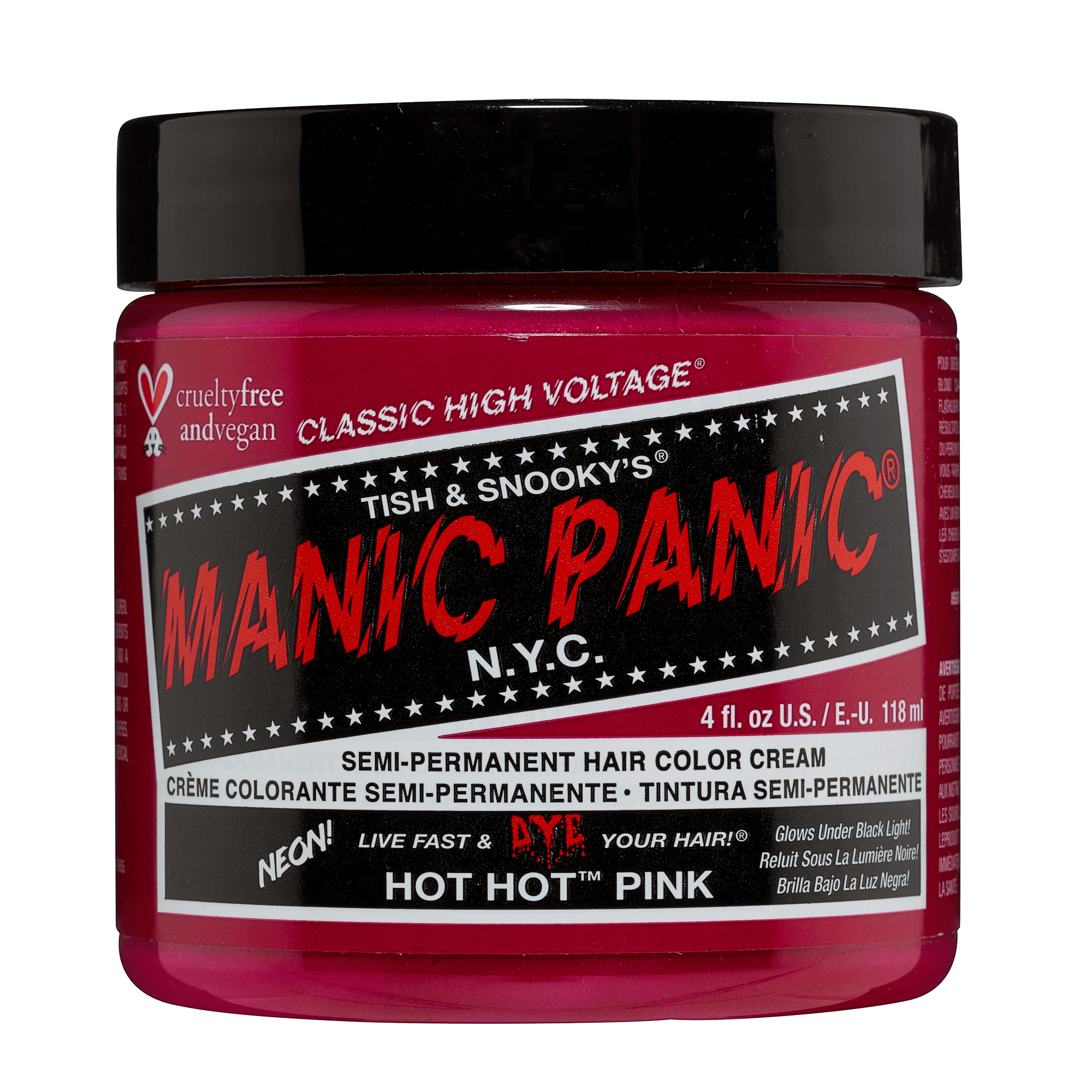 MANIC PANIC HOT HOT PINK High Voltage Semi-Permanent Hair Color, 4 fl oz