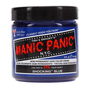MANIC PANIC Shocking Blue Amplified Semi-Permanent Hair Dye - Dark Blue Color Can Give Purple Undertones to Unbleached Hair - Works on Dark & Light Shades - Vegan, PPD & Ammonia Free