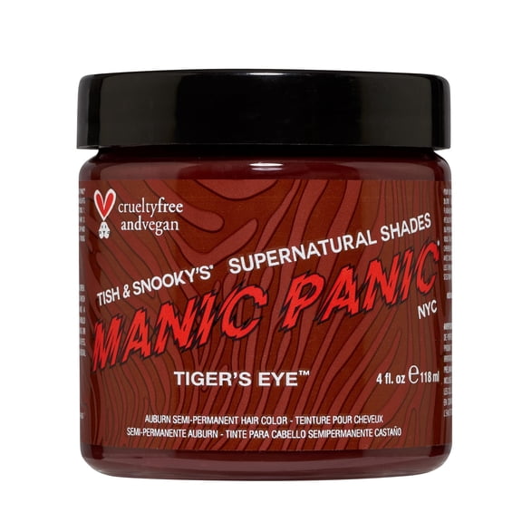 MANIC PANIC Tiger's Eye Hair Dye - Supernatural - Semi Permanent Rich Copper Toned Ginger Hair Color with Red Undertones For Women And Men - Vegan, PPD & Ammonia Free - For Coloring Hair (4oz)