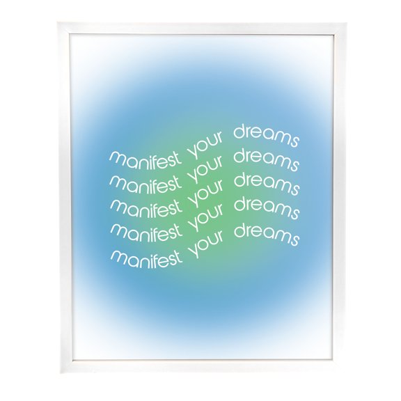 CUR8 16X20 "Manifest" Aura Printed Glass Float Wall Art
