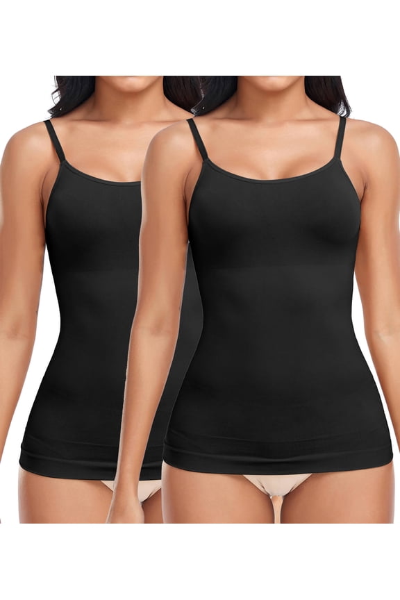 2 Pack Shapewear Cami – Comfortable Waist Shaping Tank for Women, Seamless Fit & Light Support