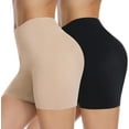 thumbnail image 1 of MANIFIQUE 2 Pack Seamless Shaping Boyshorts Panties for Women Shapewear Slip Shorts Under Dress, 1 of 7