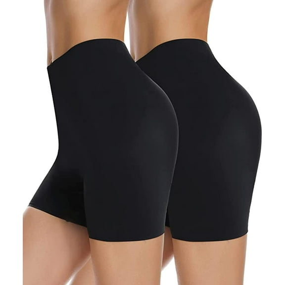 MANIFIQUE 2 Pack Seamless Shaping Boyshorts Panties for Women Shapewear Slip Shorts Under Dress