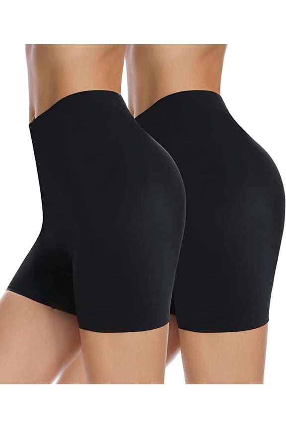 2 Pack Seamless Shaping Boyshorts Panties for Women Shapewear Slip Shorts Under Dress