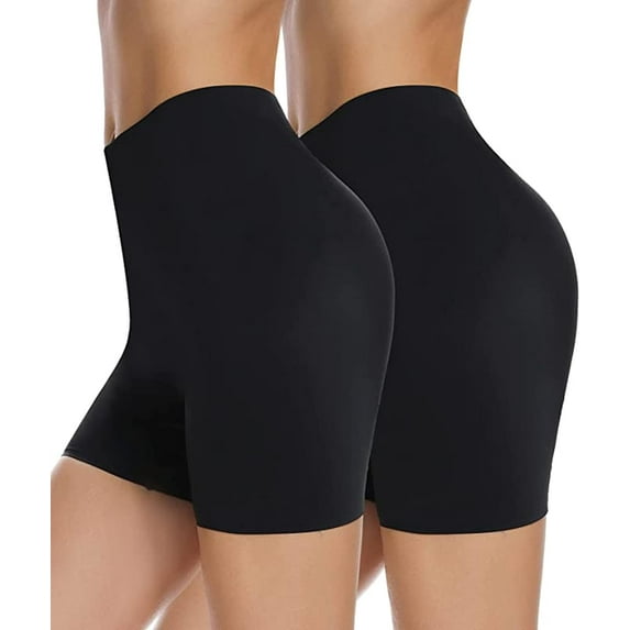 MANIFIQUE 2 Pack Seamless Shaping Boyshorts Panties for Women Shapewear Slip Shorts Under Dress