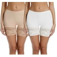 thumbnail image 1 of MANIFIQUE 2 Pack Women Slip Shorts for Under Dresses Anti Chafing Underwear Lace Boyshorts Panties for Summer, 1 of 7