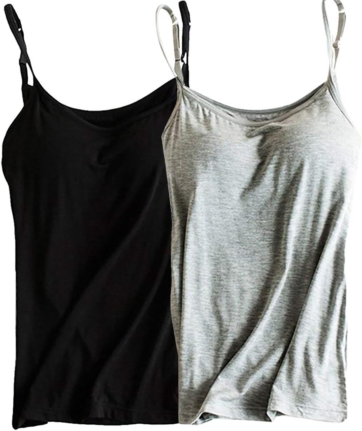 【2点☆】DEPT SILENT PADDED CAMISOLE DEPT SILENT PADDED CAMISOLE 2-pack padded bra cami tops - V