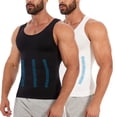 thumbnail image 1 of MANIFIQUE 2 Packs Compression Shirts for Men Gynecomastia Tank Tops Body Shaper Vest Slimming Base Layer Belly Control Undershirt, 1 of 7