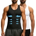 thumbnail image 1 of MANIFIQUE 2 Packs Gynecomastia Compression Shirts for Men - Sleeveless Slimming Undershirts Body Shaper Workout Tank Top, 1 of 7