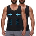 thumbnail image 1 of MANIFIQUE 2 Packs Gynecomastia Compression Shirts for Men - Sleeveless Slimming Undershirts Tummy Control and Body Shaper Tank Top, 1 of 7