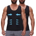 thumbnail image 1 of MANIFIQUE 2 Packs Gynecomastia Compression Shirts for Men - Sleeveless Slimming Undershirts Tummy Control Tank Top, 1 of 7