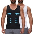 thumbnail image 1 of MANIFIQUE 2 Packs Gynecomastia Compression Shirts for Men - Sleeveless Slimming Undershirts Tummy Control and Body Shaper Tank Top, 1 of 7