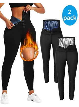 KSCD Neoprene Sauna Sweat Pants for Women Hot Thermo Slimming High Waisted  Tummy Control Leggings Sweatpants with Pocket Black Camo 3X-Large 