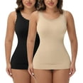 thumbnail image 1 of MANIFIQUE 2 Packs Women Tummy Control Shapewear Lace Tank Tops Seamless Compression Tops Slimming Body Shaper Camisole, 1 of 8