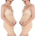 thumbnail image 1 of MANIFIQUE 2 Packs Women's Seamless Maternity Shapewear for Dresses, Mid-Thighs Pregnancy Underwear, 1 of 6
