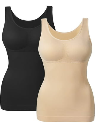 JOYSHAPER Tummy Control Camisole With Built in Bra Racerback Shapewear Tank  Top for Women Body Shaper Compression Padded Cami at  Women's  Clothing store