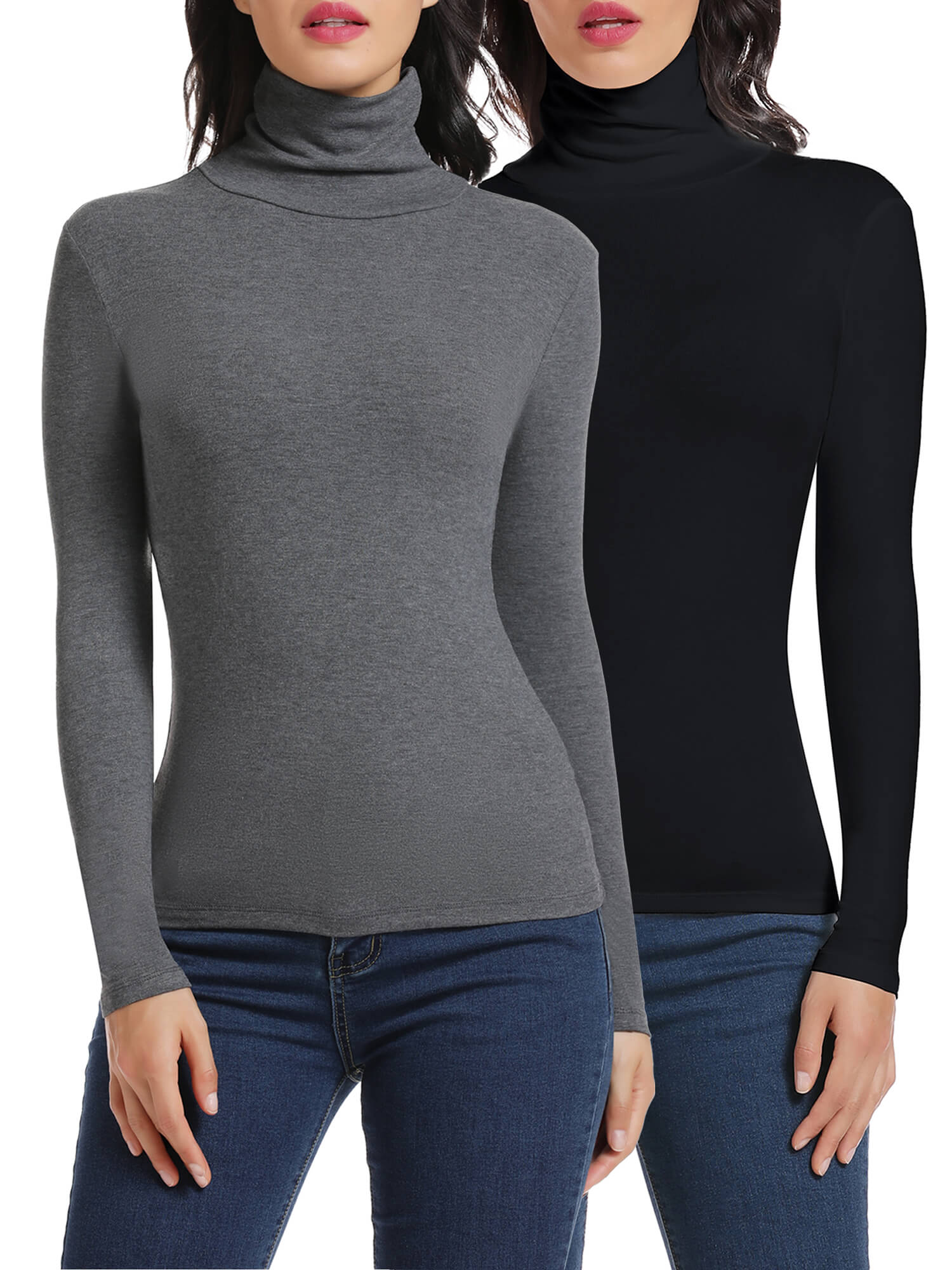 Women's Mock Turtleneck Long Sleeve Top