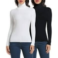 thumbnail image 1 of MANIFIQUE 2 Packs Women's Turtleneck Long Sleeve Shirts Fall Fashion Basic Thermal Underwear Tops Winter Clothes 2025, 1 of 6