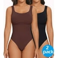thumbnail image 1 of MANIFIQUE 2 Packs Shapewear Bodysuits for Women Seamless Tummy Control Compression Low Back Thong Bodysuit, 1 of 6