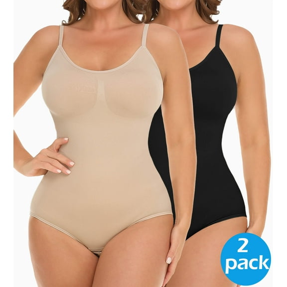 MANIFIQUE 2 Piece Shapewear Bodysuits Women Clothing Tummy Control Seamless Full Body Shaper V Neck Jumpsuits Top