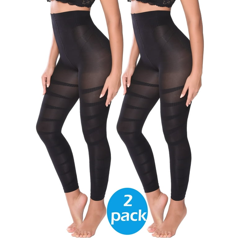 MANIFIQUE 2 Pieces Compression Leggings for Women Tummy Control Butt  Lifting Shapewear High Waist Thigh Slimmer Pants Body Shaper