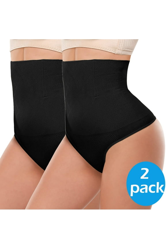 2 Pieces Women Waist Cincher Girdle Tummy Slimmer Sexy Thong Panty Shapewear Seamless