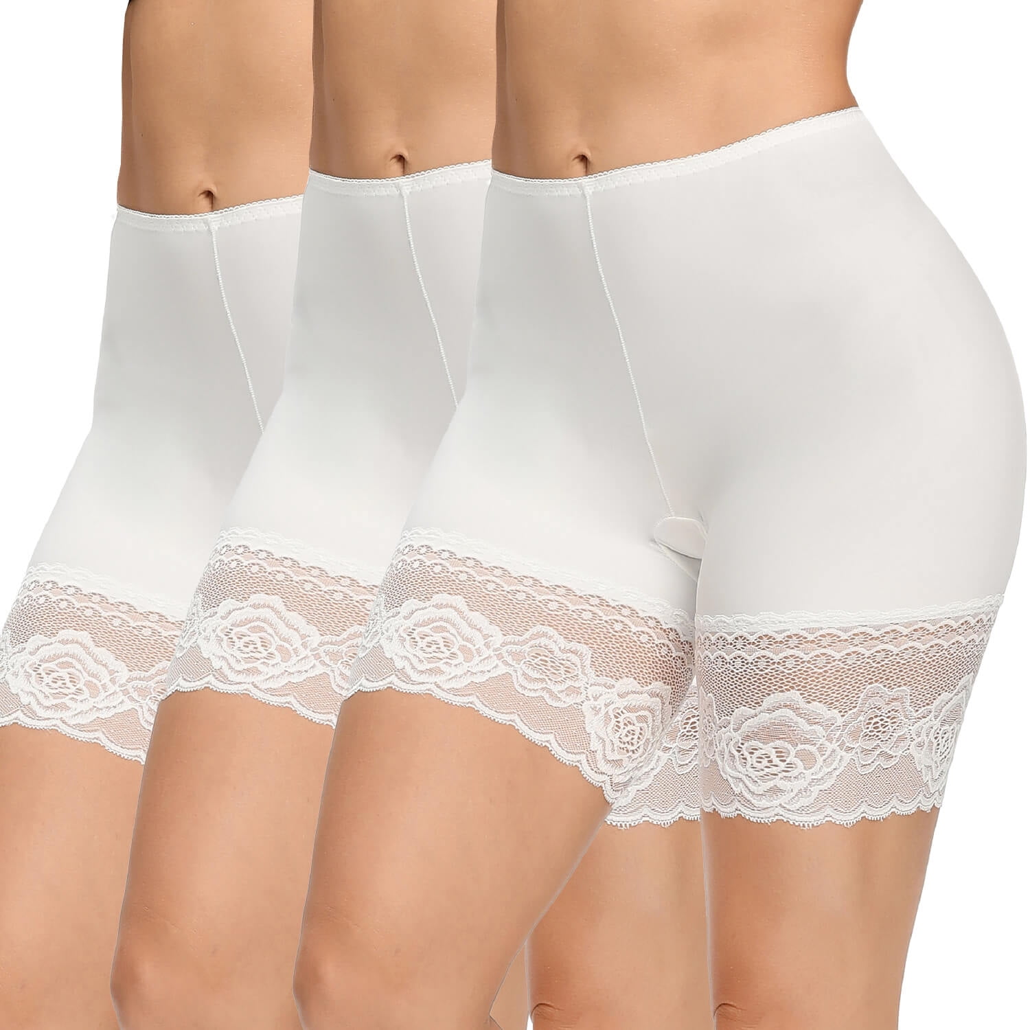 MANIFIQUE 3 Pack Women Slip Shorts for Under Dresses Anti Chafing