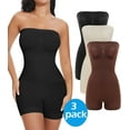 thumbnail image 1 of MANIFIQUE 3 Packs Strapless Shortie Bodysuit for Women Tummy Control Shapewear Seamless Body Shaper with Removable Straps, 1 of 6